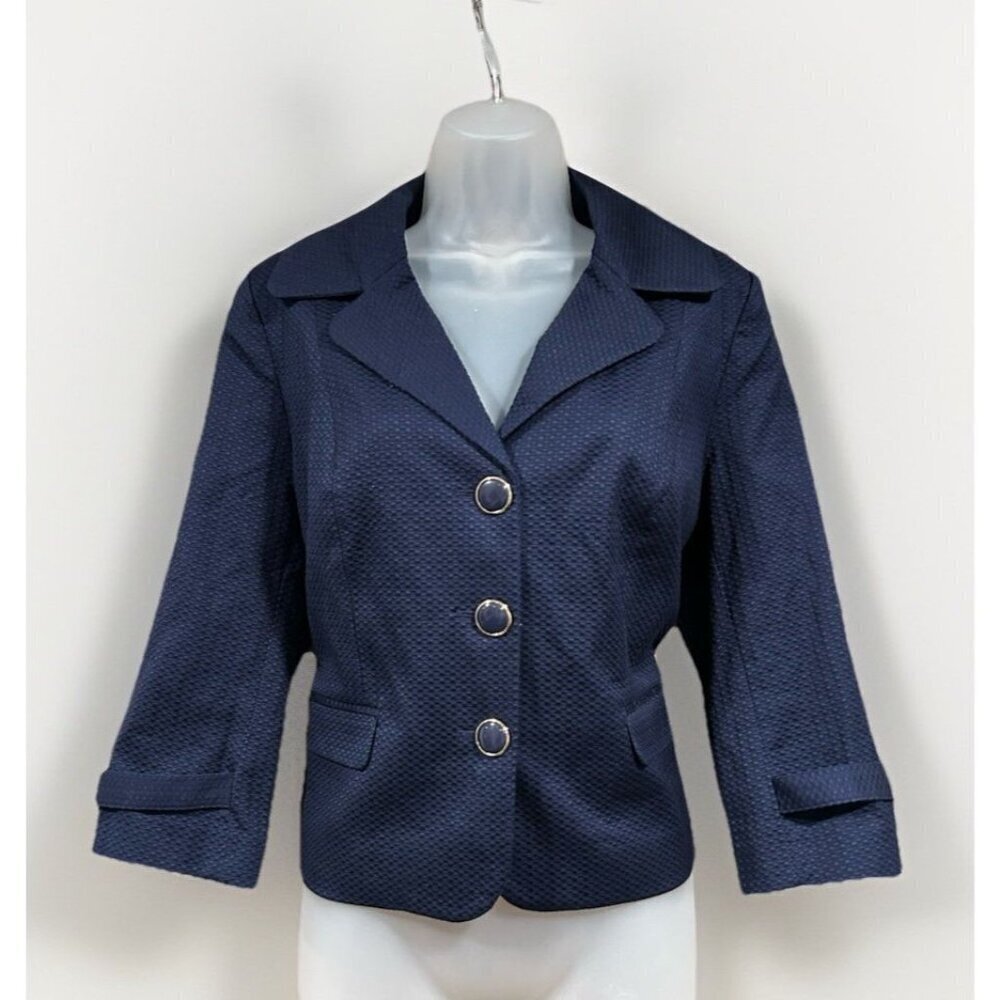 NEW Laundry by Shelli Segal Blazer Jacket Women's Size 10 Navy Professional Work